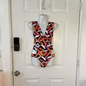 ZOEW Geometric Multicolor One Piece Swimsuit